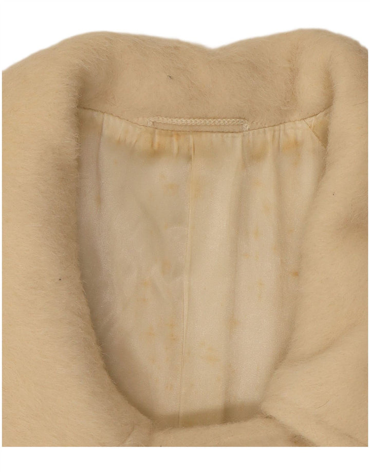 Max Mara Casaco feminino duplo breasted Reino Unido 10 pequeno off white clássico