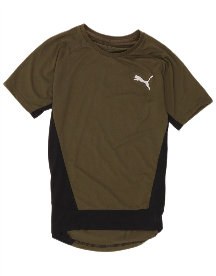 Puma Camiseta Masculina Top Pequeno Cáqui Colorblock Poliéster