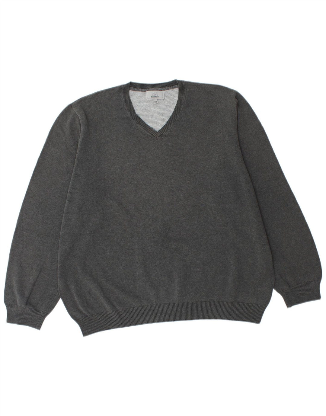 Suéter masculino Marks & Spencer com ajuste regular e decote em V 2XL algodão cinza