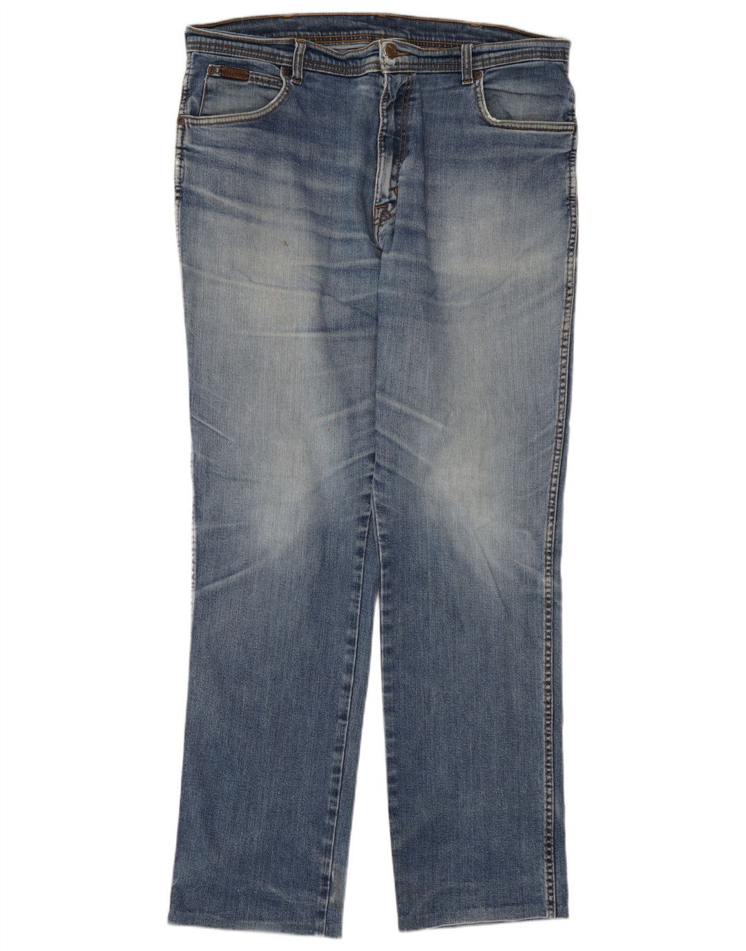 Wrangler Mens Straight Jeans W38 L31 Azul Algodão