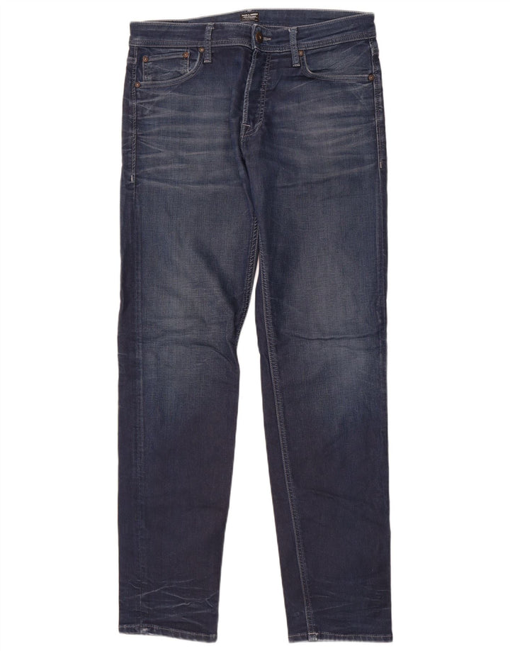 Jack & Jones Mens Slim Jeans W32 L34 Azul Algodão