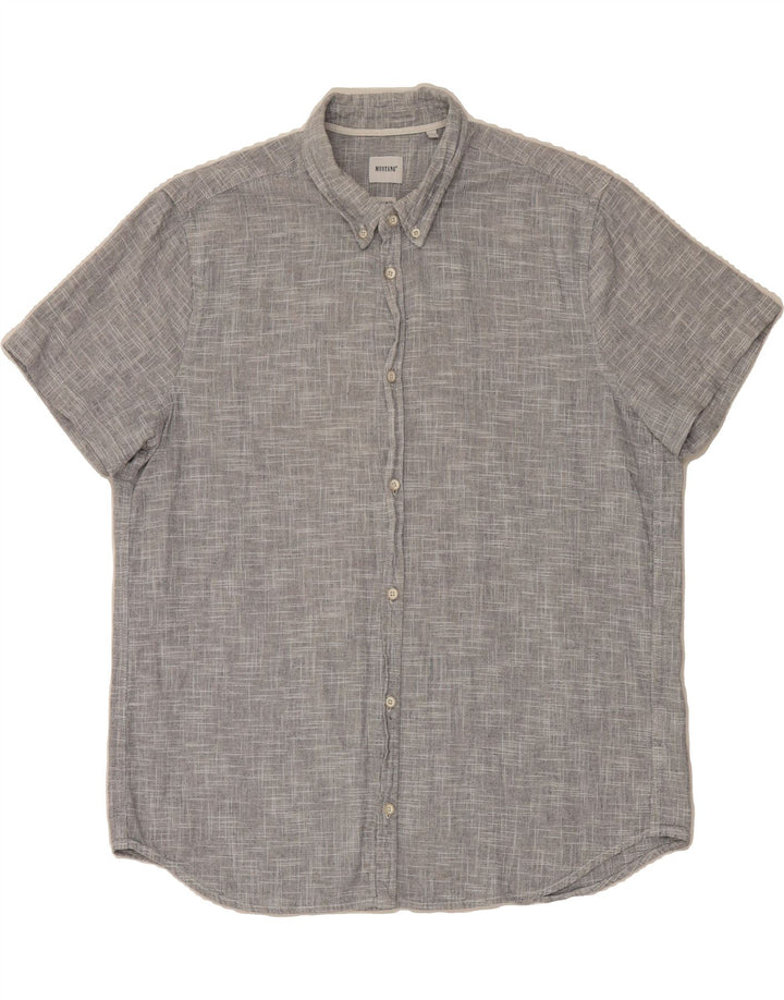 MUSTANG Mens Regular Fit Short Sleeve Shirt XL Grey Cotton Vintage Mustang and Second-Hand Mustang from Messina Hembry 