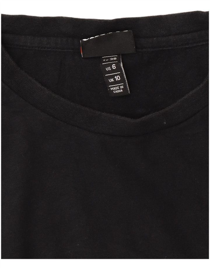Camiseta feminina Ellesse grande tamanho UK 10 pequena preta