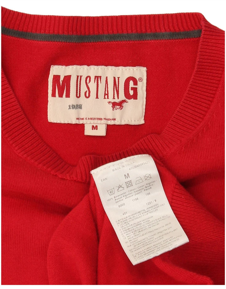 Suéter masculino Mustang com gola redonda e algodão vermelho médio