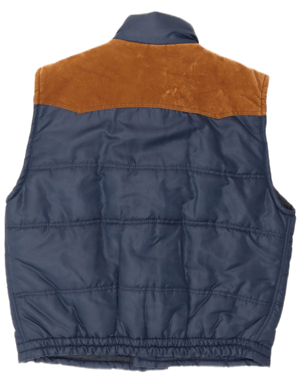 Colete acolchoado masculino vintage UK 38 poliéster azul marinho médio