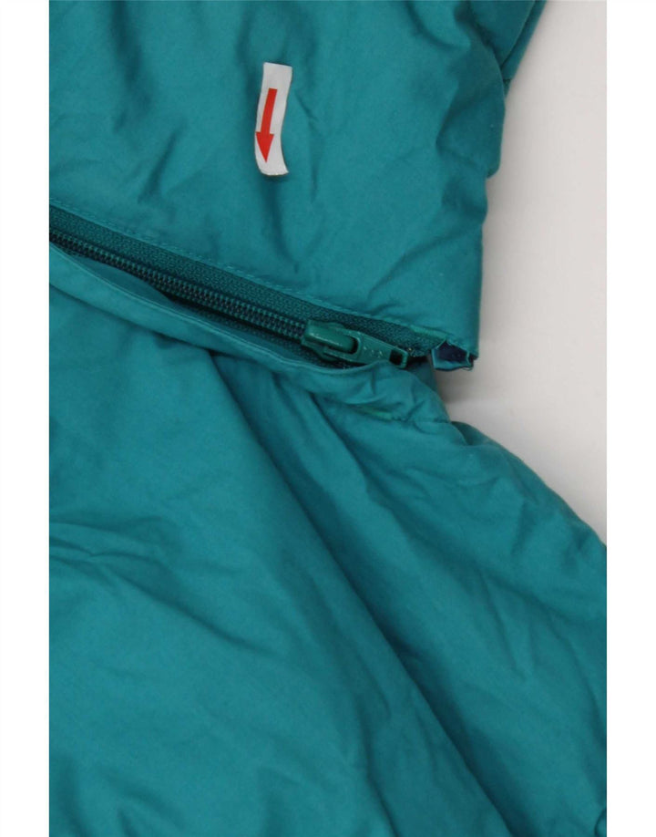 Jaqueta acolchoada masculina vintage UK 42 XL azul Colourblock poliéster