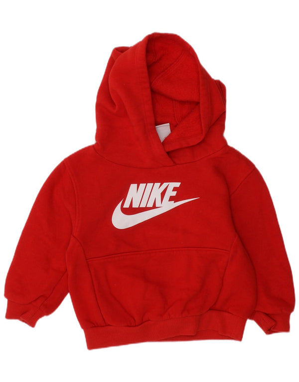Suéter com capuz gráfico NIKE para meninos de 12 a 18 meses de algodão vermelho