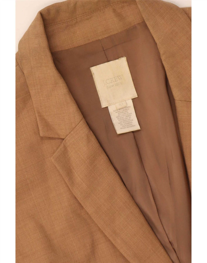 Jaqueta blazer feminina de 2 botões J. Crew US 10 grande lã marrom