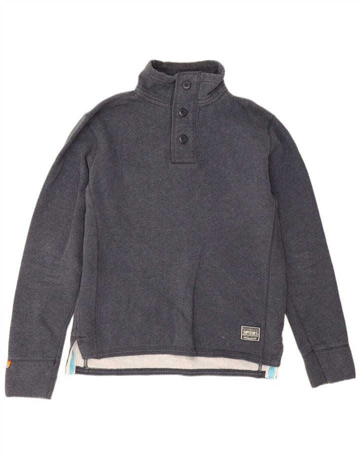 Suéter masculino Superdry com gola redonda e grande algodão azul marinho