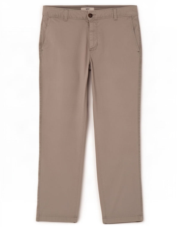 Calça chino reta feminina Marks & Spencer Reino Unido 12 médio W32 L27 cinza