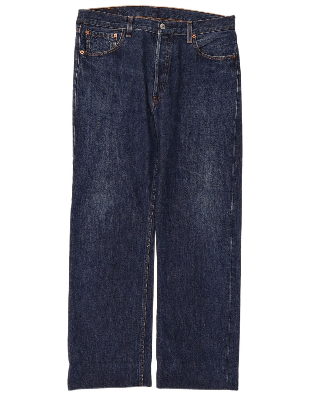 LEVI'S Masculino 501 Straight Jeans W36 L30 Azul Marinho Algodão