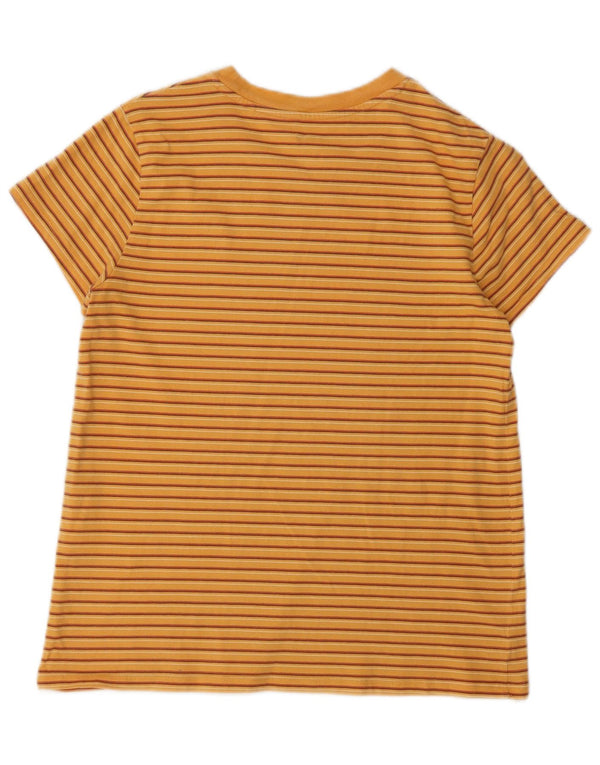Camiseta feminina Levi's Top UK 12 algodão listrado laranja médio
