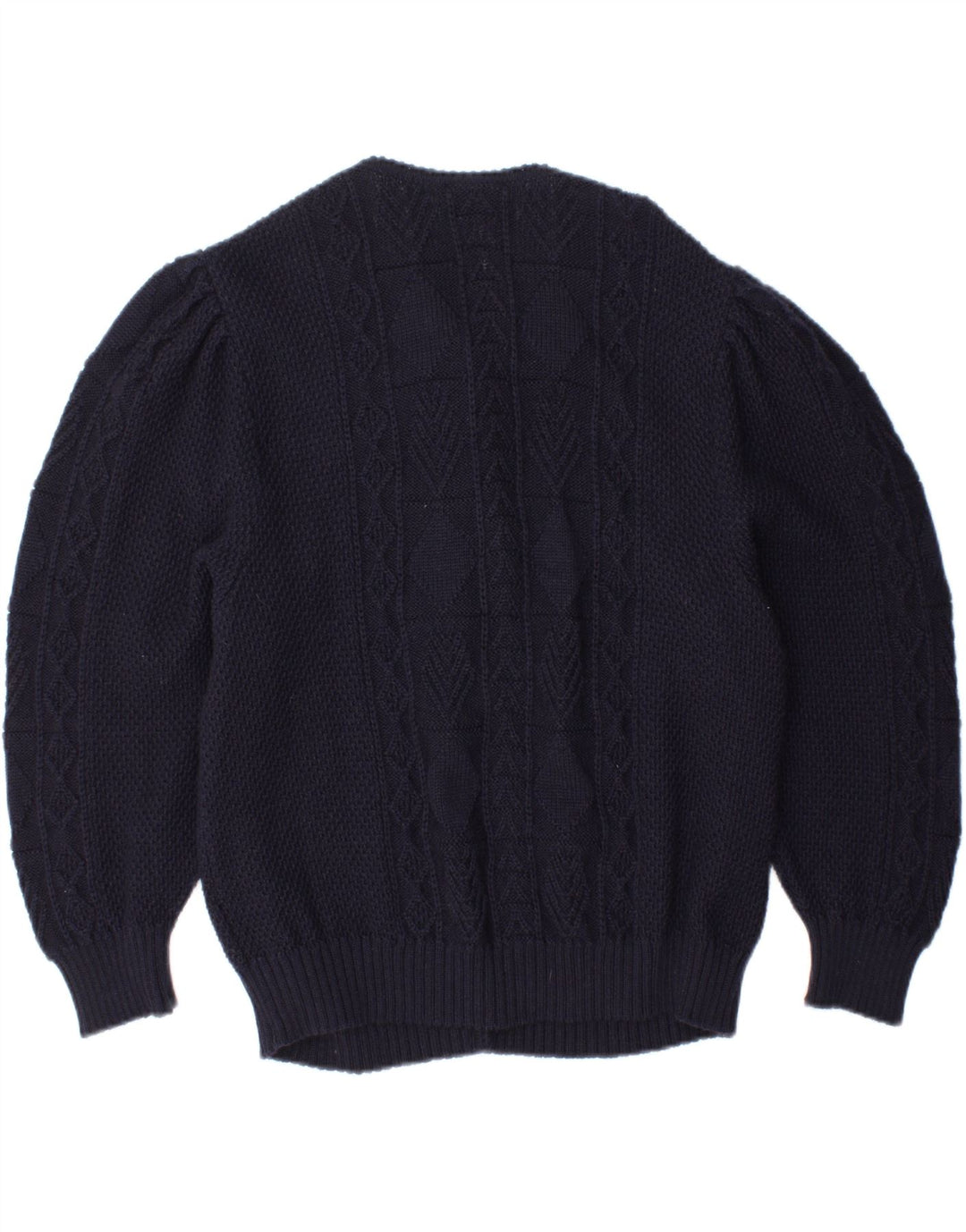 Suéter cardigã feminino SIGI SCHEIBER EU 46 XL lã azul marinho