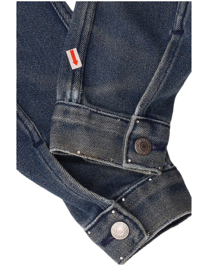 Jaqueta jeans feminina Levi's UK 12 algodão azul médio