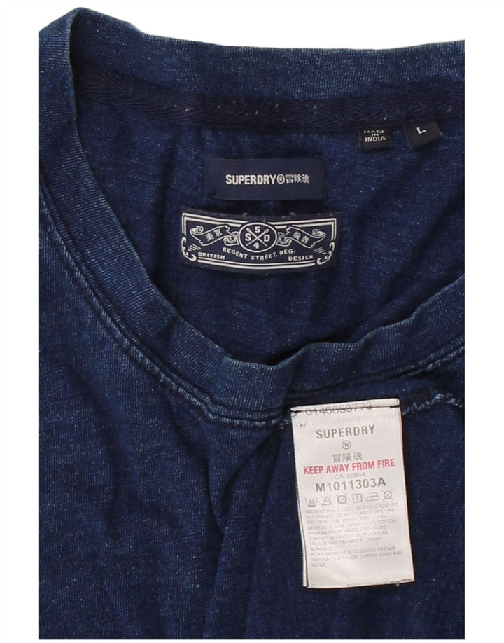 Camiseta masculina SUPERDRY grande algodão azul marinho