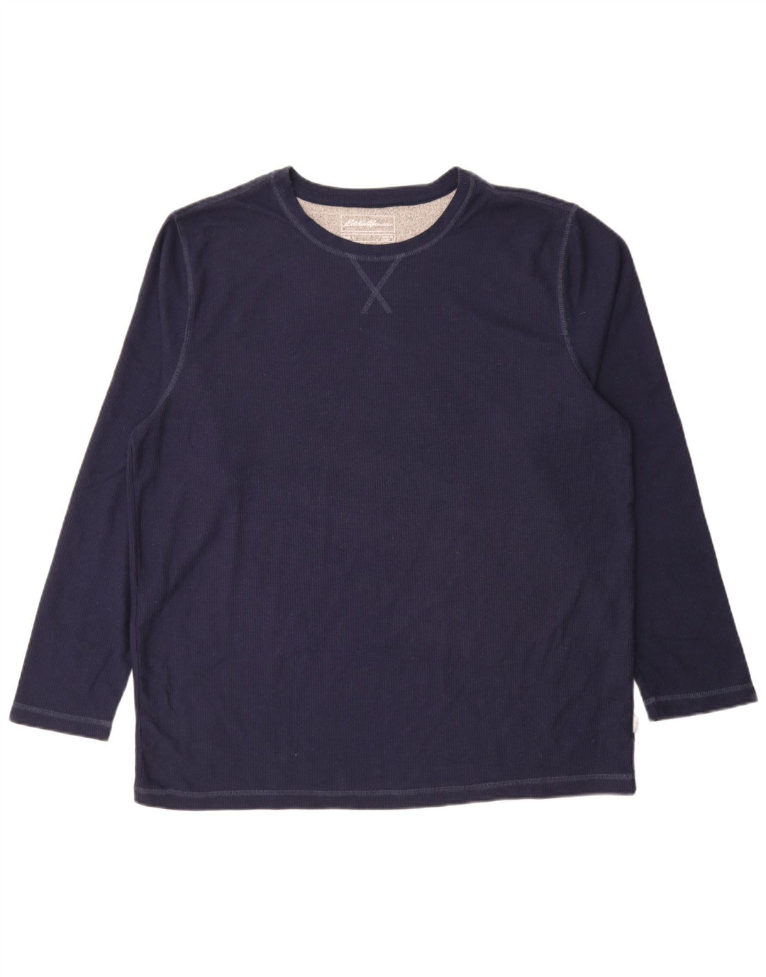 Eddie Bauer Top masculino de manga comprida XL azul marinho poliéster