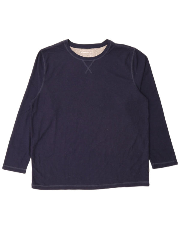 Eddie Bauer Top masculino de manga comprida XL azul marinho poliéster