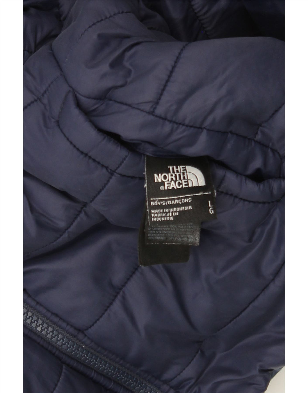 Jaqueta acolchoada com capuz para meninos THE NORTH FACE 11-12 anos grande azul marinho