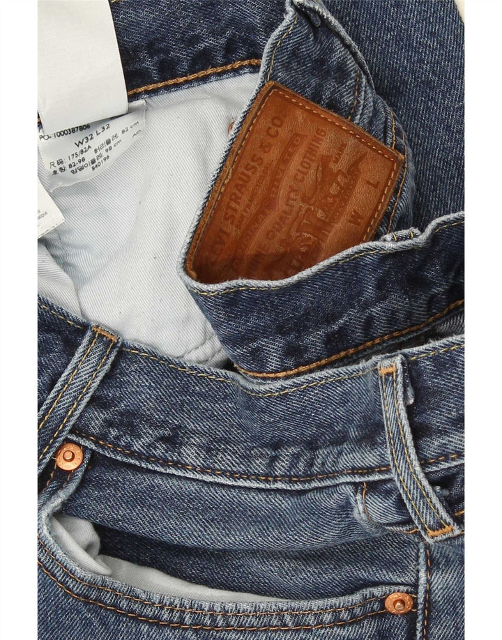Calça jeans reta masculina Levi's W32 L32 azul algodão