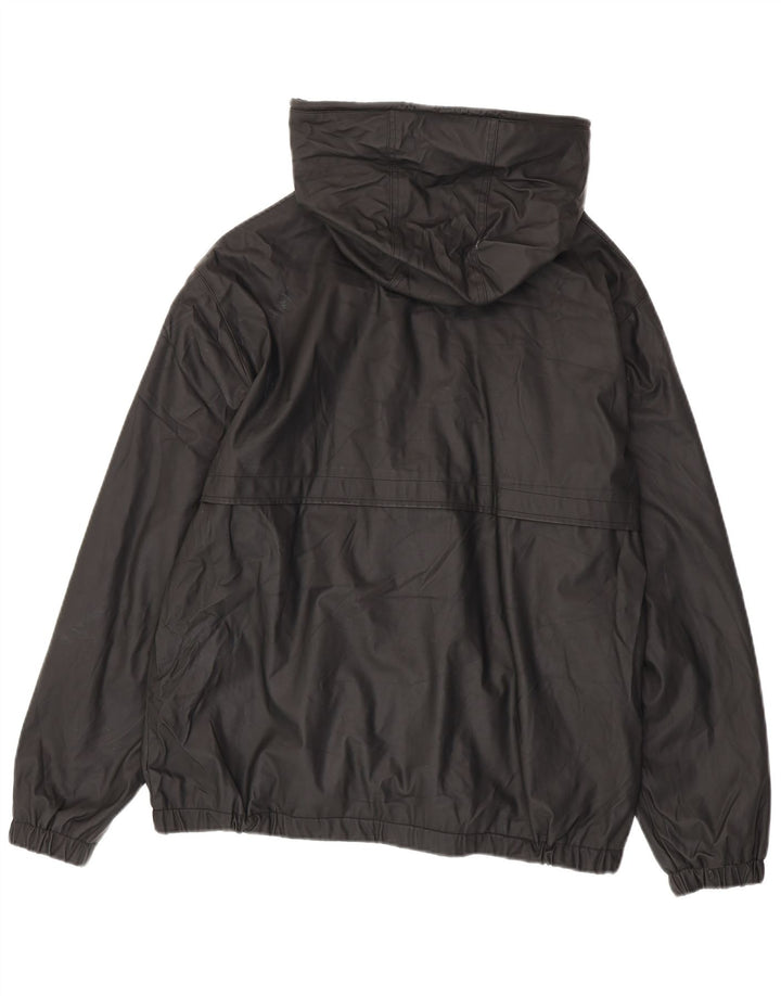 Jaqueta de chuva masculina Zara com capuz UK 42 XL poliéster preto