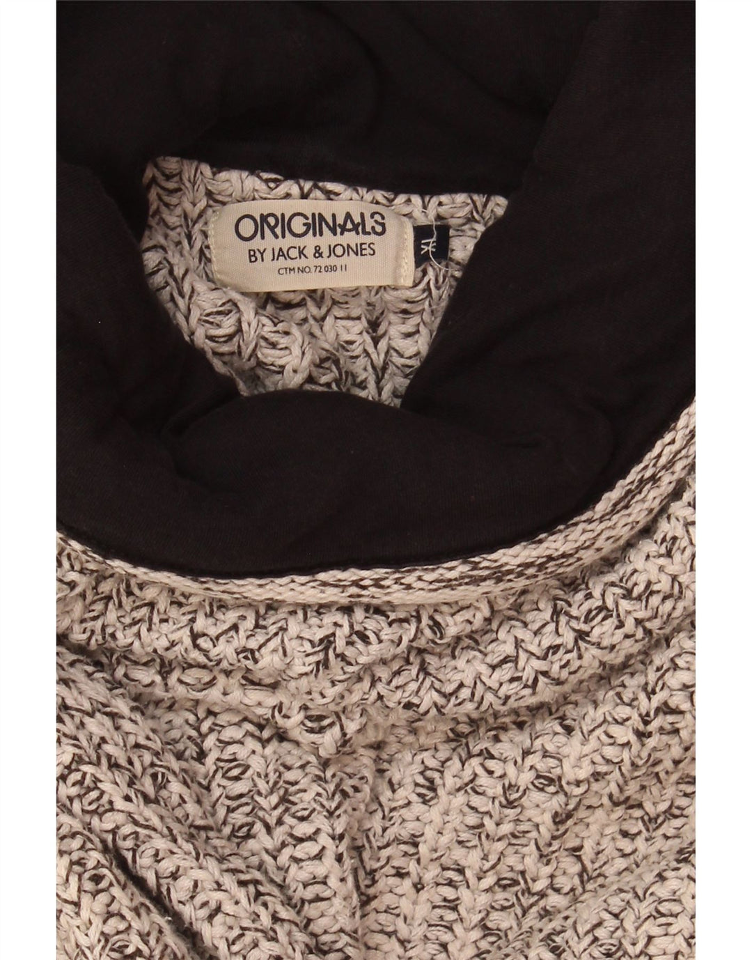 JACK & JONES Suéter masculino com gola redonda XL algodão manchado cinza