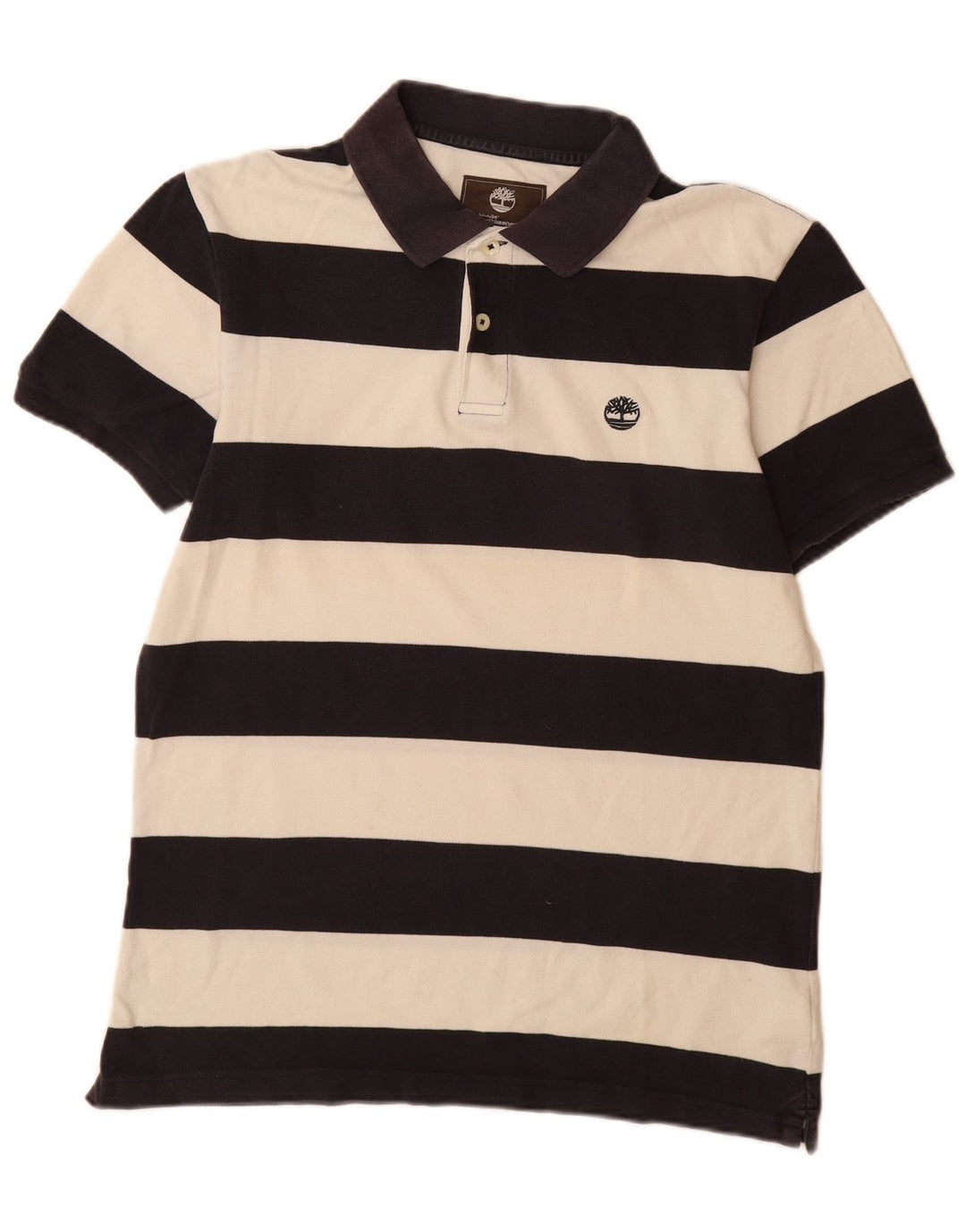 Camisa polo masculina Timberland Earthkeepers Regular Fit média branca listrada