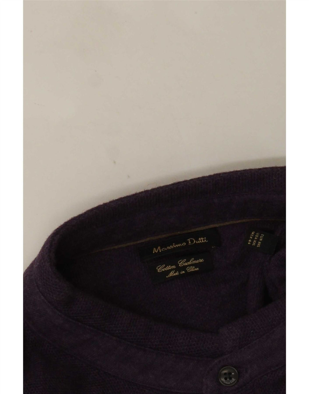 Suéter masculino Massimo Dutti com gola redonda e algodão roxo 2XL