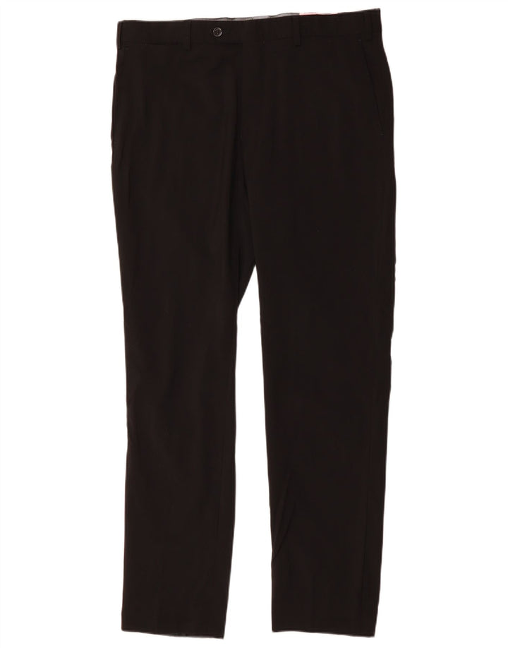 Calça masculina slim MASSIMO DUTTI UE 44 grande W34 L31 lã preta