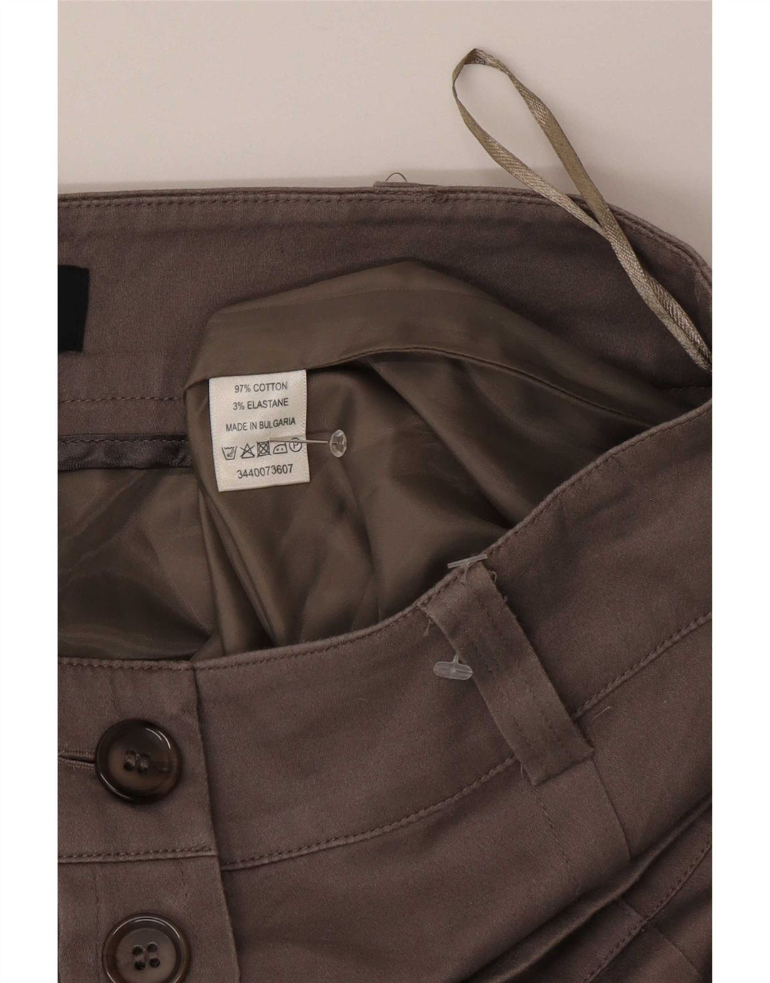 Saia midi regular feminina Oasis EUA 10 grande W30 algodão marrom