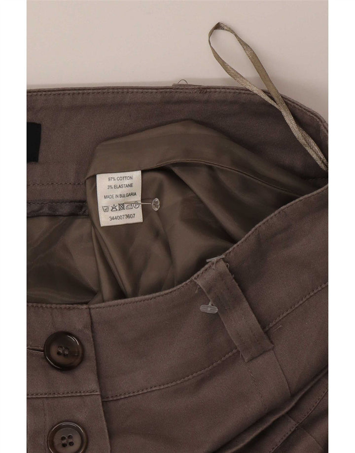 Saia midi regular feminina Oasis EUA 10 grande W30 algodão marrom