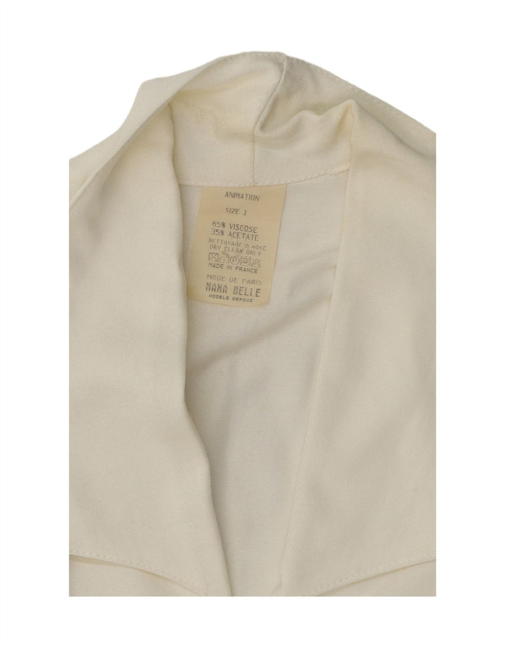 Blusa feminina VINTAGE oversized EUA 1 2XS viscose branca