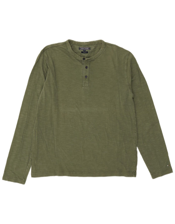 Top masculino Tommy Hilfiger manga comprida XL algodão cáqui