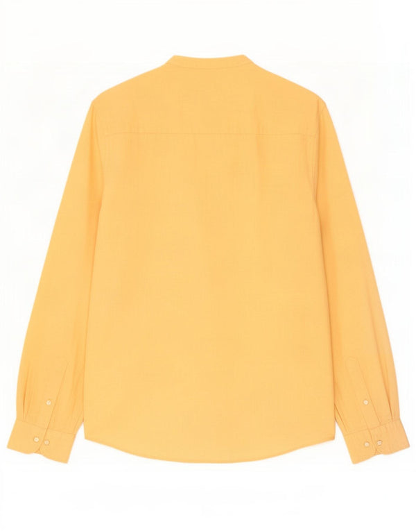 Camisa masculina Zara pequena linho amarelo