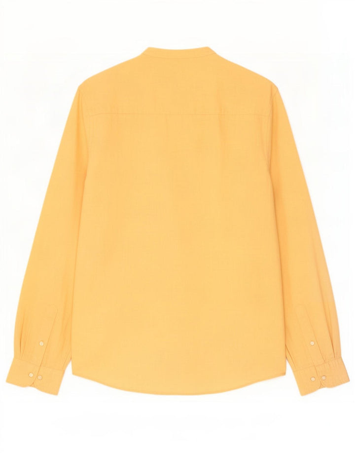 Camisa masculina Zara pequena linho amarelo