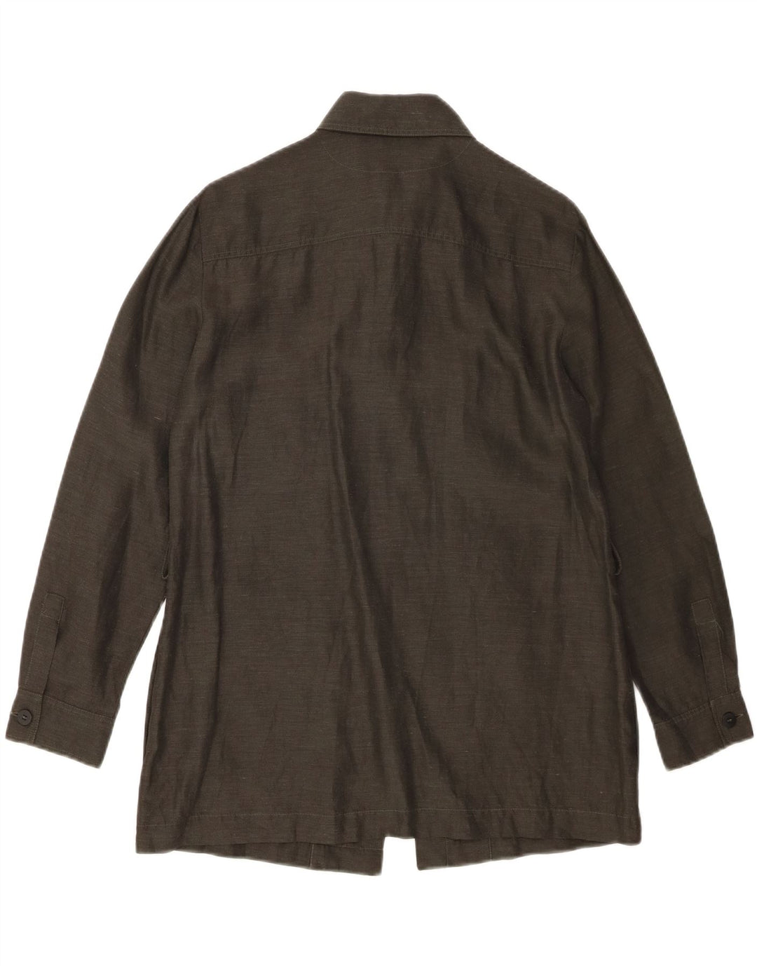 Camisa feminina Marella UK 8 pequena linho cáqui