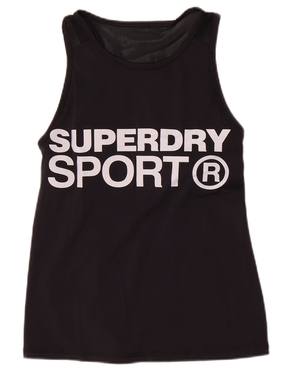 Colete gráfico feminino Superdry Top UK 10 pequeno nylon preto