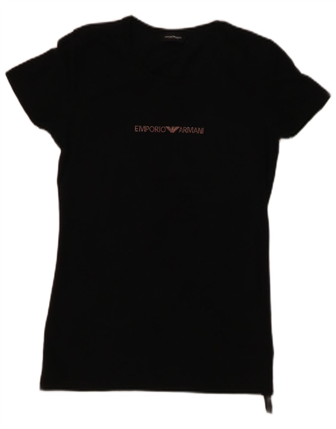 Camiseta feminina EMPORIO ARMANI com estampa gráfica Reino Unido 8 pequeno algodão preto
