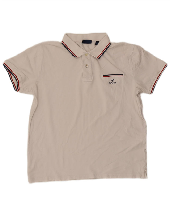 Camisa polo masculina Gant grande branca
