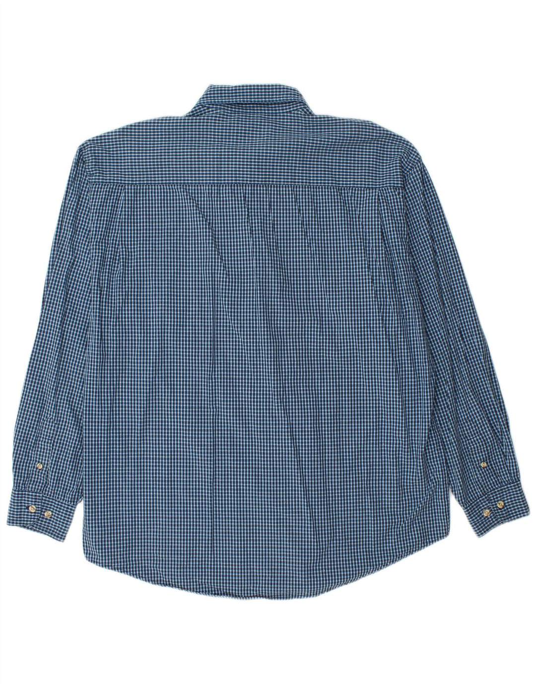 Camisa masculina Wrangler grande algodão xadrez azul