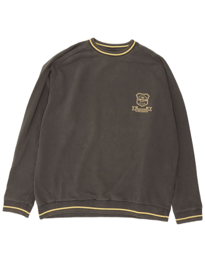 Tom Tailor Mens Graphic Moletom Jumper 2XL Algodão Cinza