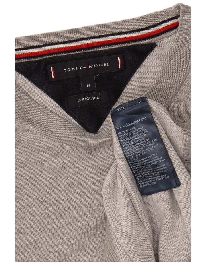Suéter masculino TOMMY HILFIGER com gola redonda e algodão cinza médio