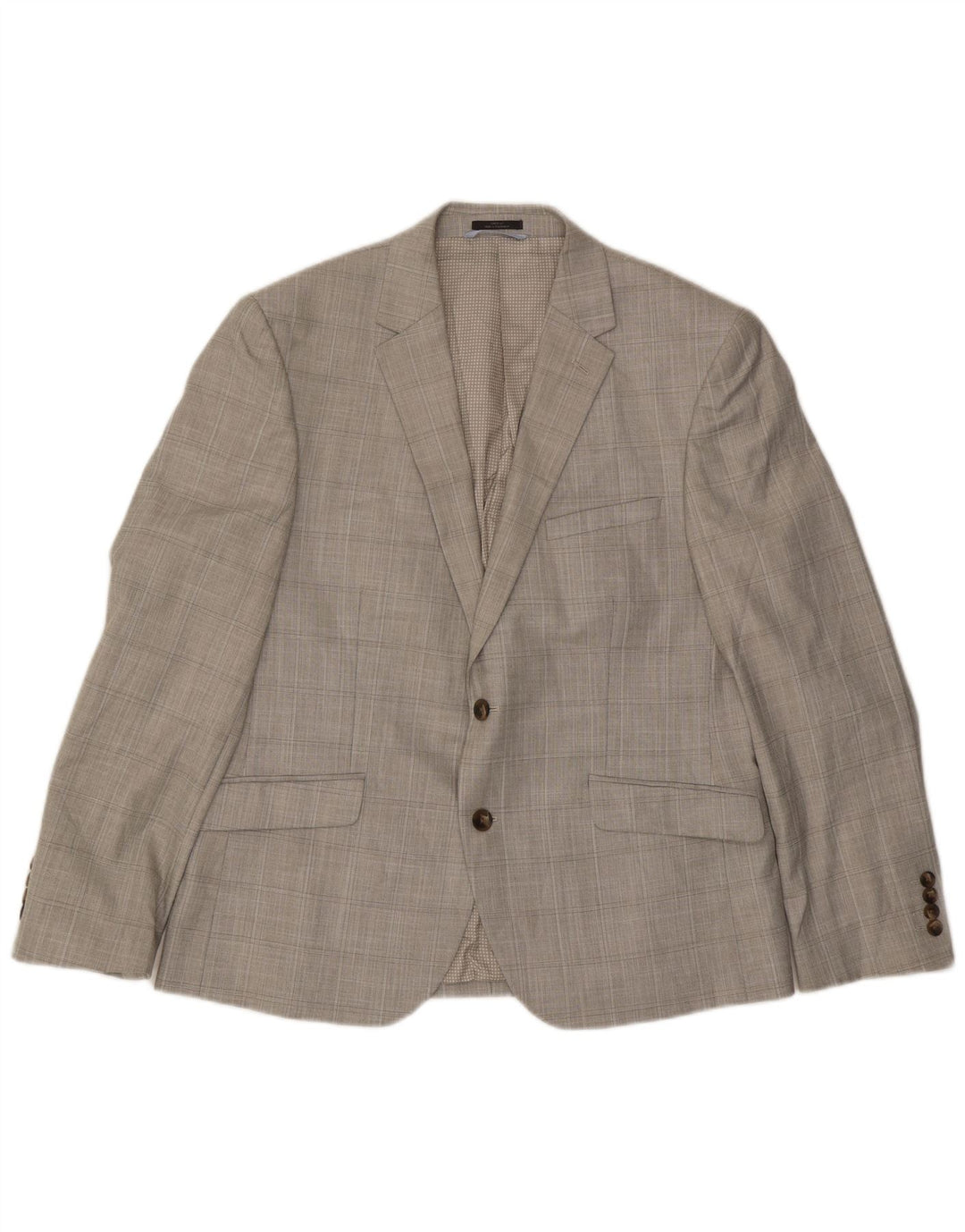 Jaqueta blazer masculina sob medida de 2 botões da Marks & Spencer Reino Unido 42 xadrez cinza grande