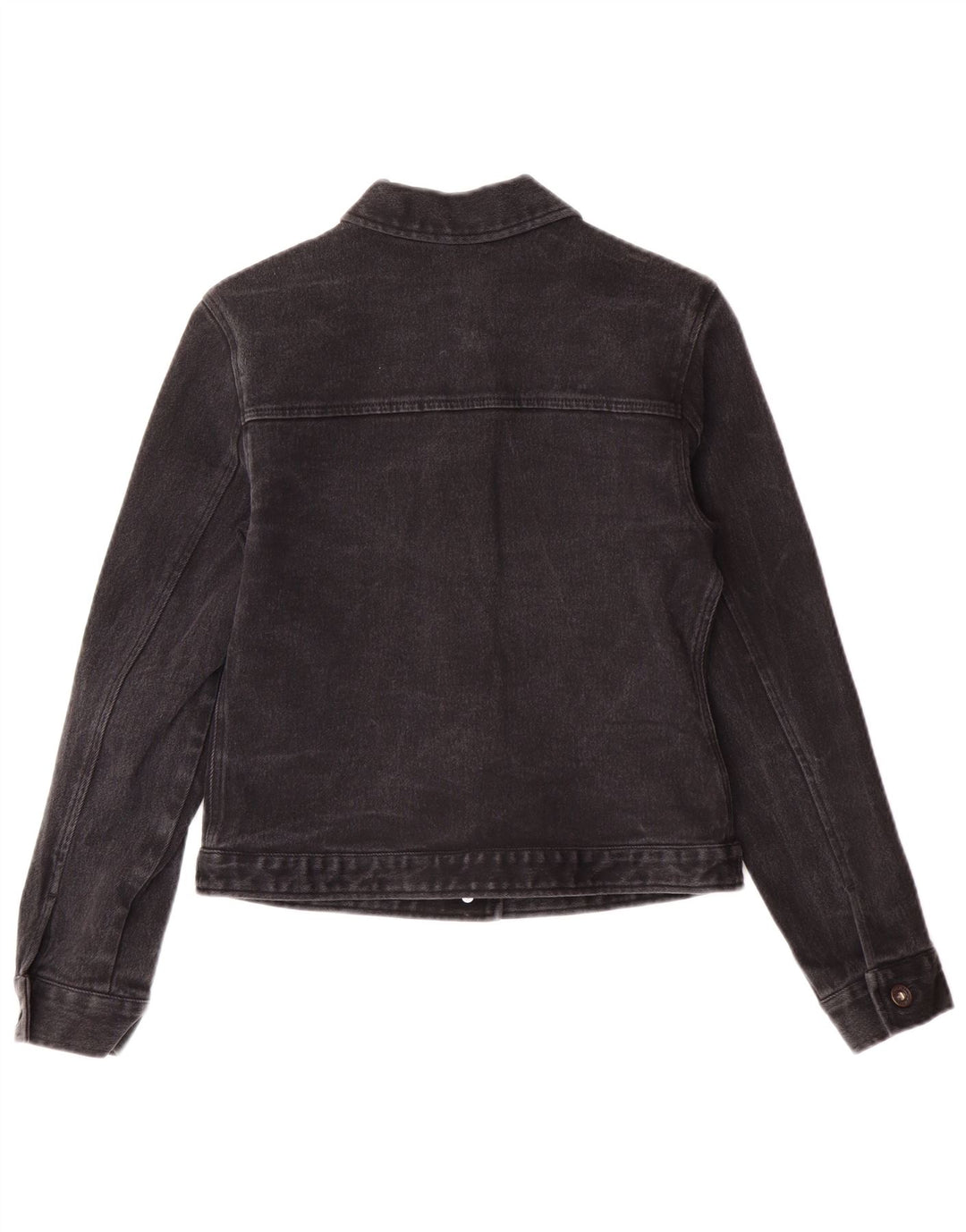 Jaqueta jeans feminina Dkny Petite Denim Reino Unido 6 XS preto algodão clássico