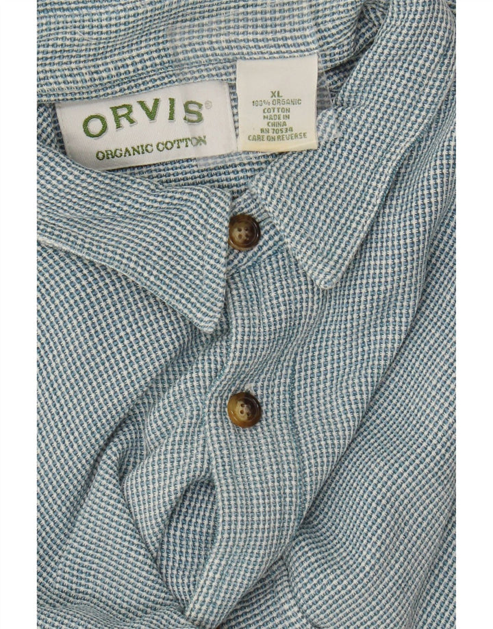 Camisa masculina Orvis XL algodão azul