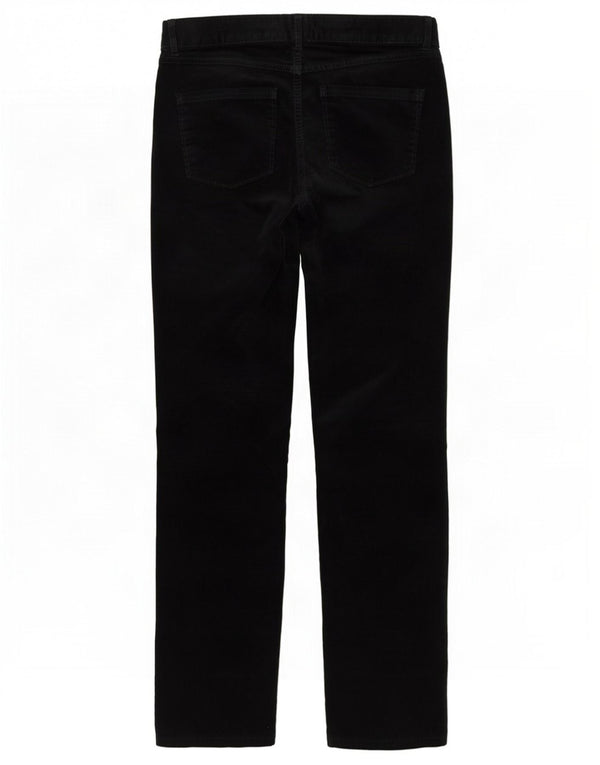 Calça feminina reta de veludo Marks & Spencer UK 14 grande W32 L32 preta