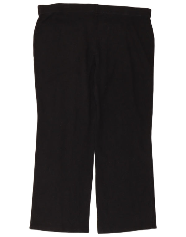 Calça de treino feminina Marks & Spencer com pernas largas Reino Unido 22 3XL algodão preto