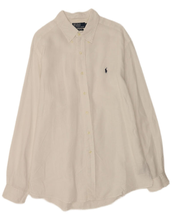 Polo Ralph Lauren Mens Ellington Camisa Grande Linho Branco