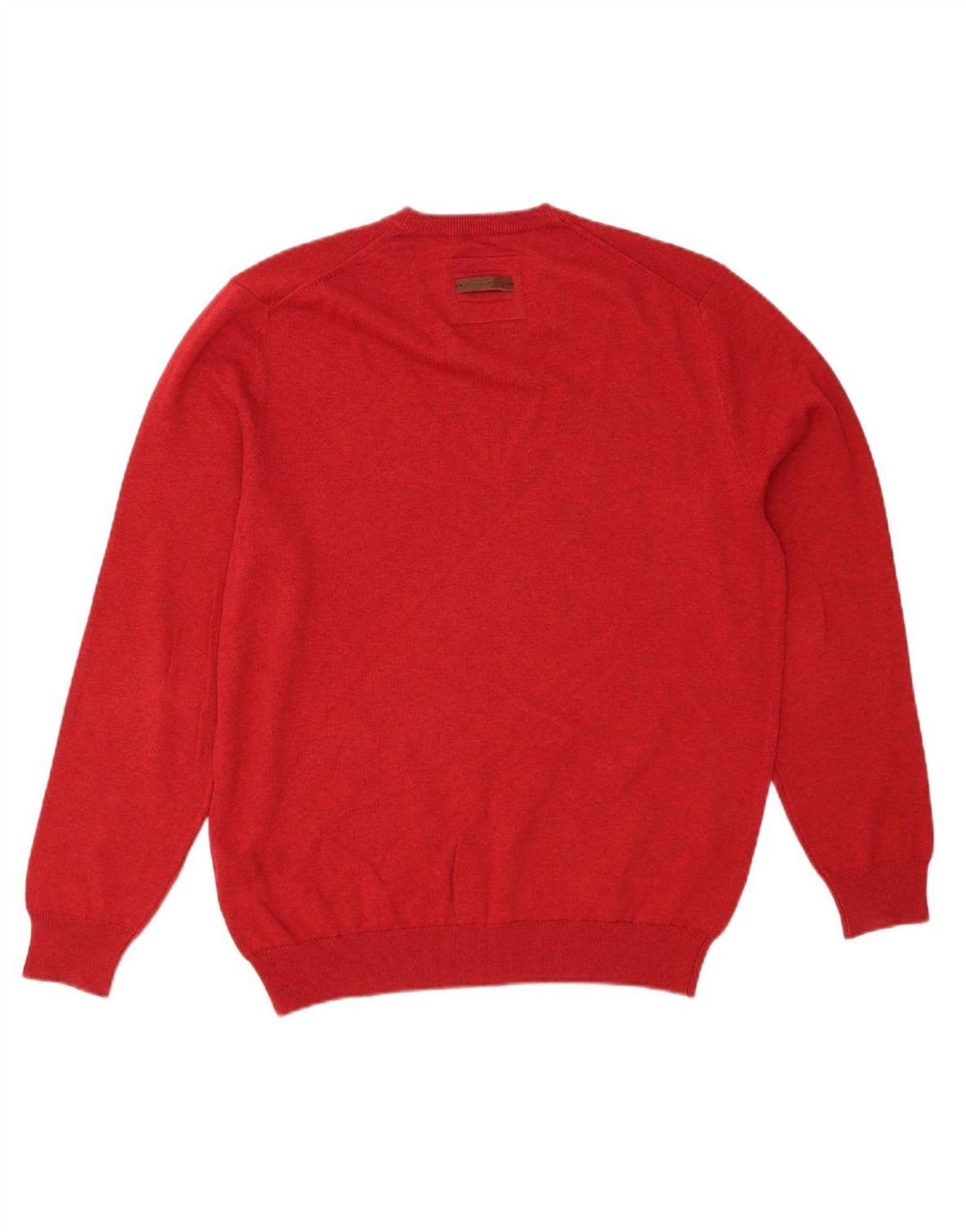 CAMEL ACTIVE Suéter masculino com decote em V grande algodão vermelho