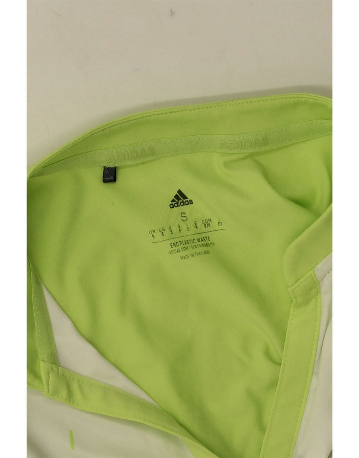 Adidas Womens Vest Top UK 10 Pequeno Verde Listrado