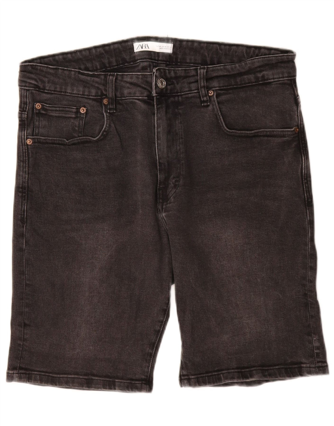 Shorts jeans masculino ZARA EU 46 XL W36 algodão cinza